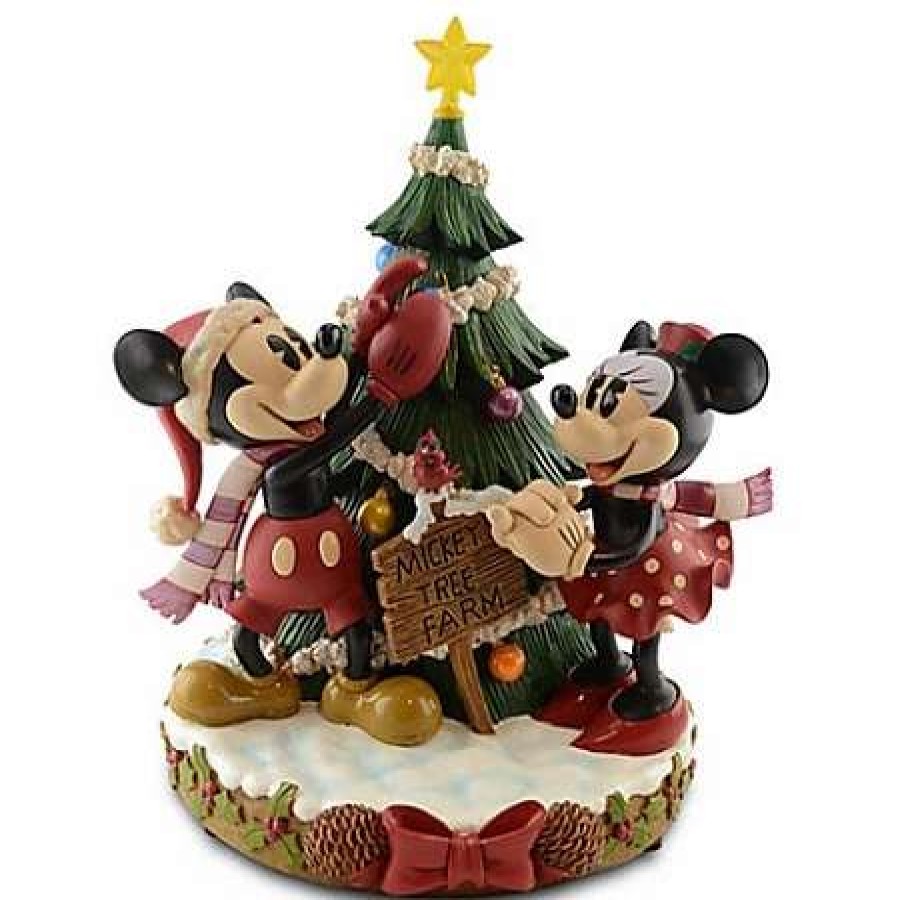 Big Figures * | Disney Medium Figure Christmas Minnie And Mickey Mouse Tree Farm