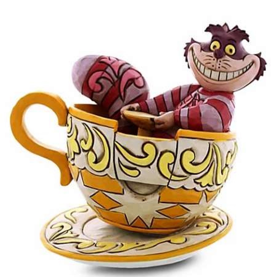 Figurines * | Disney Jim Shore Figurine Cheshire Cat In Tea Cup