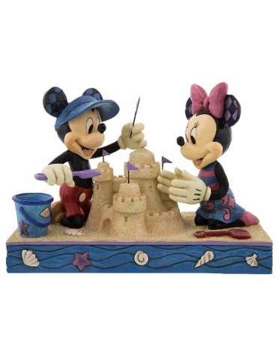 Figurines * | Disney Jim Shore Figurine Mickey And Minnie Sandcastle