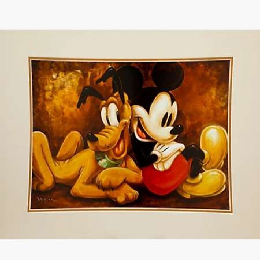 Art Print * | Disney Art Print Mickey Mouse And Pluto Taking It Easy