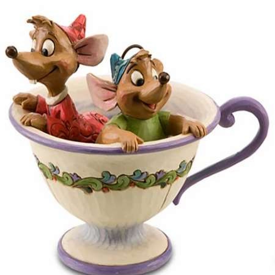 Figurines * | Disney Jim Shore Figurine Gus And Jaq Tea For Two