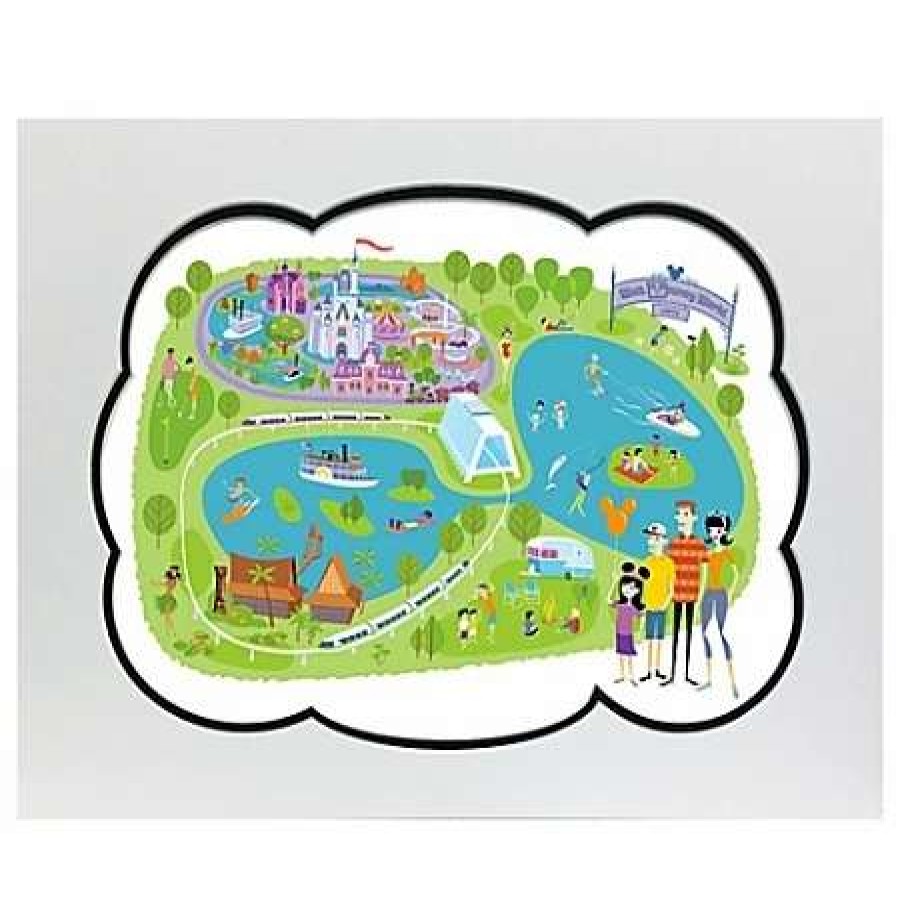 Art Print * | Disney Shag Map 40Th Anniversary Walt Disney World Map Deluxe Print