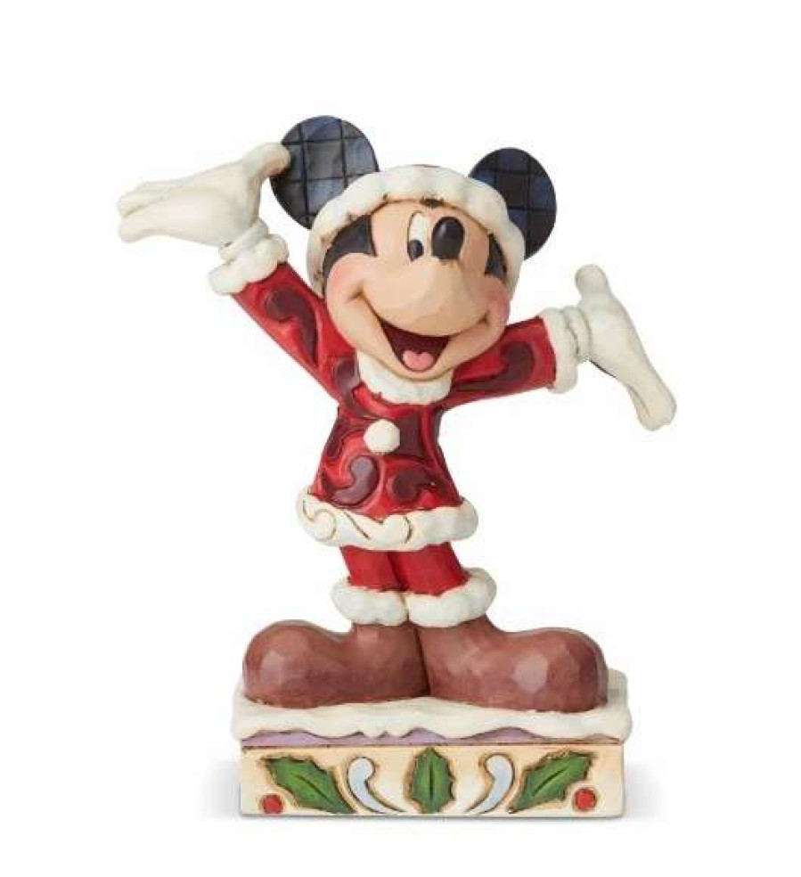 Figurines * | Disney Jim Shore Figure Mickey Christmas Personality