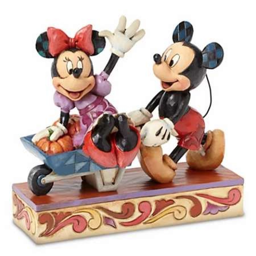 Figurines * | Disney Jim Shore Figurine Mickey And Minnie Picking Pumpkins