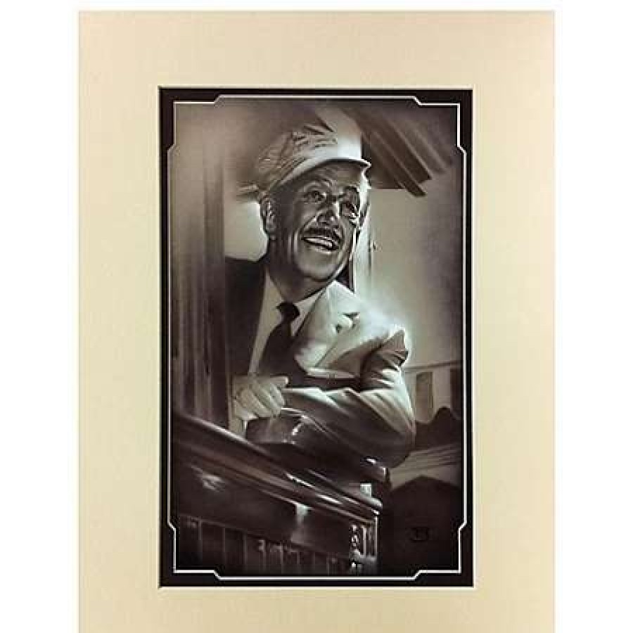 Art Print * | Disney Art Print Walt In Train Deluxe Print By Noah