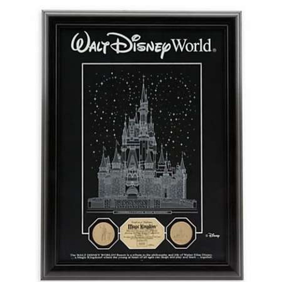 Coins * | Disney Glass Panel Cinderella Castle Etched Disney World 24K